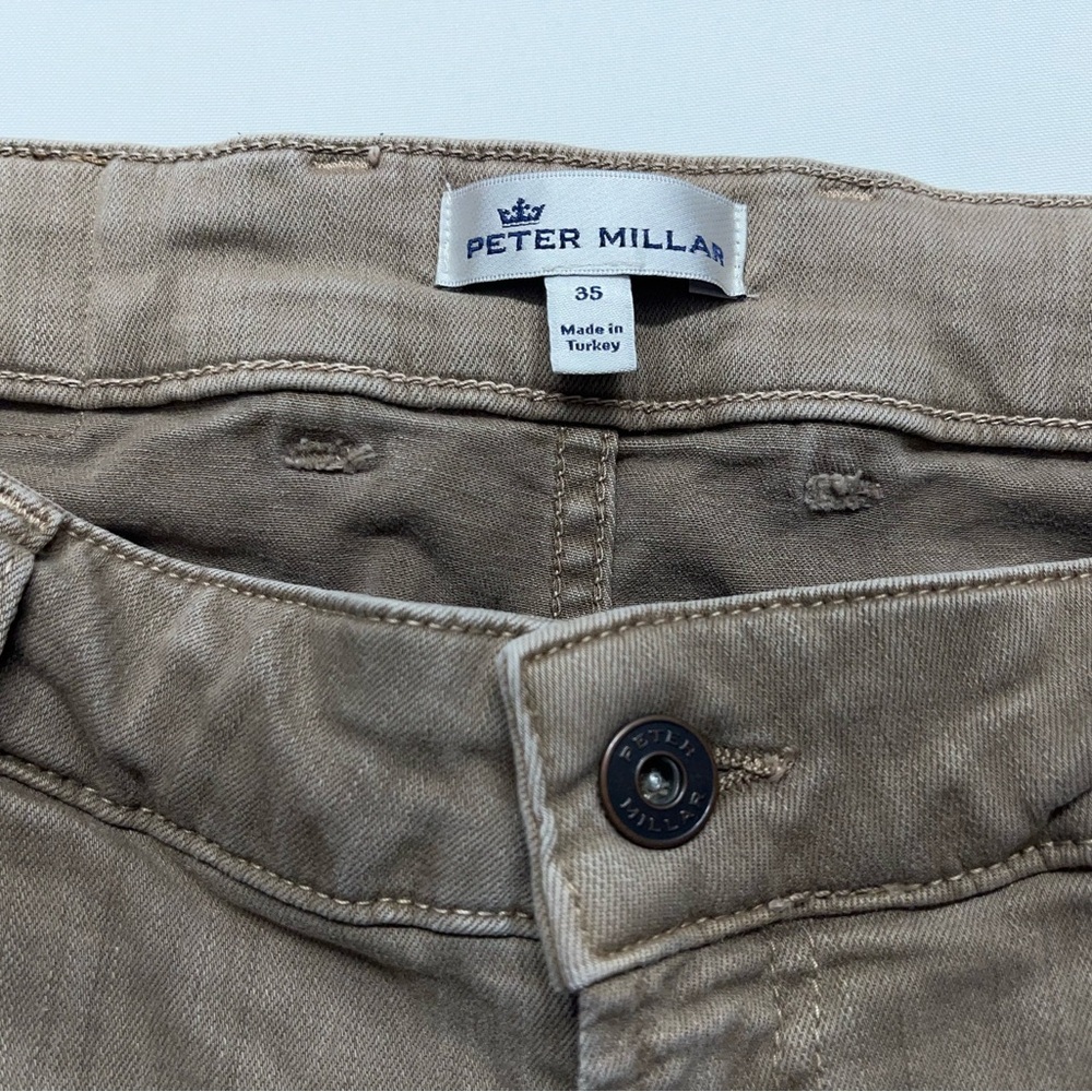 Peter Millar 5 Pocket Pants Mens Size 35x31 Brown Straight Leg Stretch Golf - Picture 4 of 16